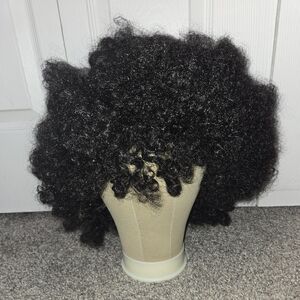 Afro Black Curly Hair Wig, Adjustable Strap Inside, New Without Tags